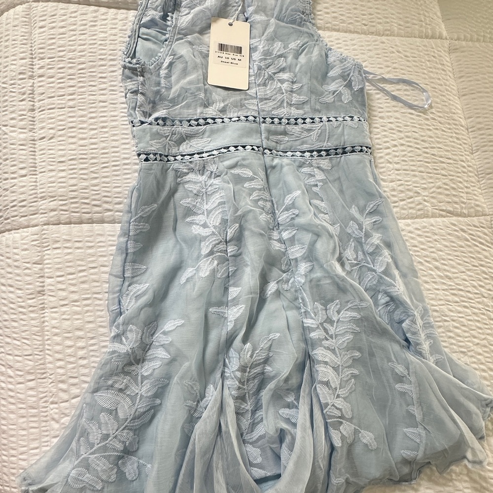 Light Blue Embroidered Dress
